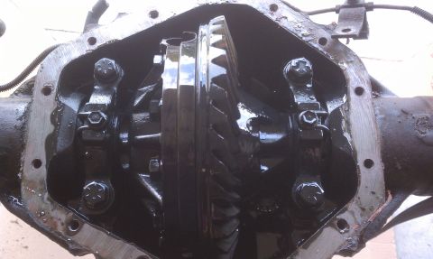 1978 Ford Bronco - Close-up view of a vehicle's differential housing and gears.