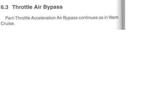 1996 Ford Bronco - This document page discusses the Throttle Air Bypass system and its function during part-throttle acceleration.