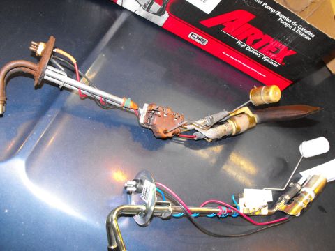 1986 Ford Bronco - Here's old (not working) and new side by side. My in-tank pump is at least 14 years old now, so it's a freebie along with a new fuel strain…