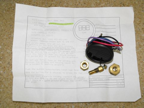 1994 Ford Bronco - A digital temperature gauge with associated parts and instructions from Nordskog Performance Products.
