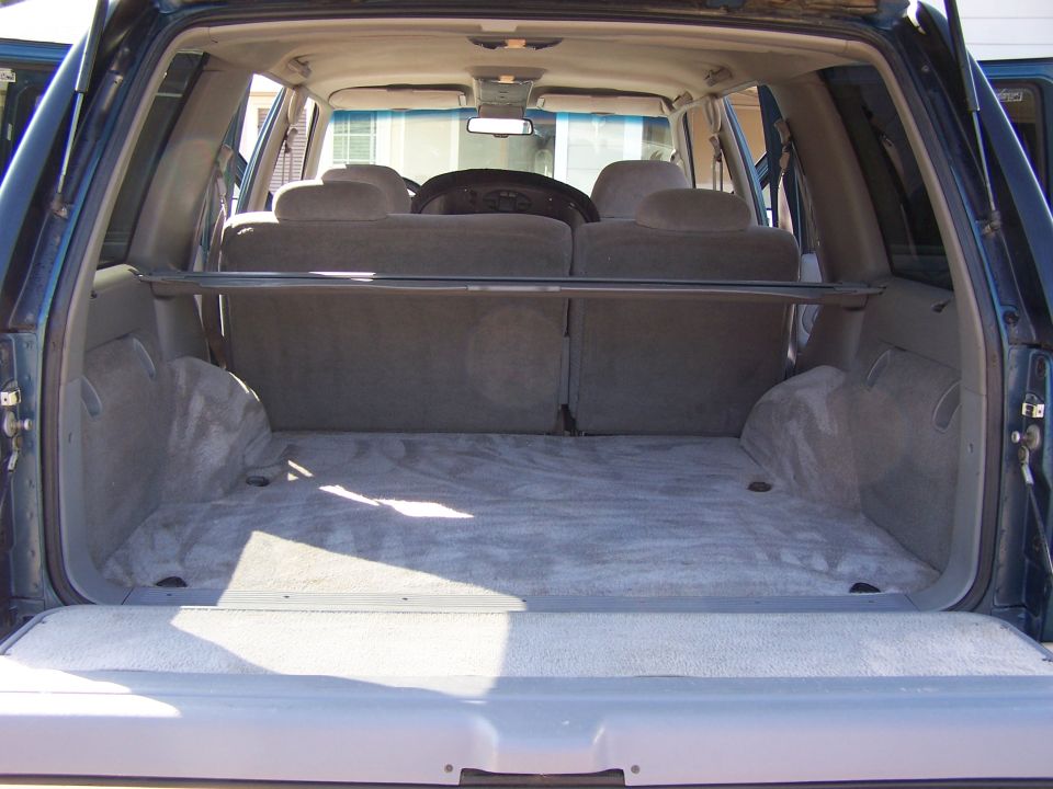 1995 Chevrolet Tahoe interior cargo area, rear seats folded down