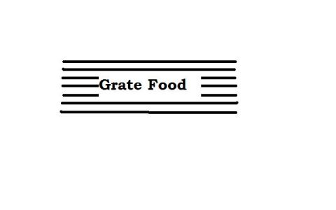 1990 Ford Bronco - This graphic displays the text 'Grate Food' within a series of horizontal lines.