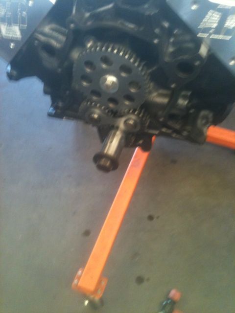 1993 Ford Bronco - Close-up of engine timing gears and crankshaft pulley assembly.