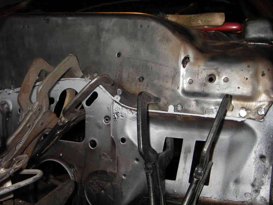 some clamps near the fuse box area of the cowl