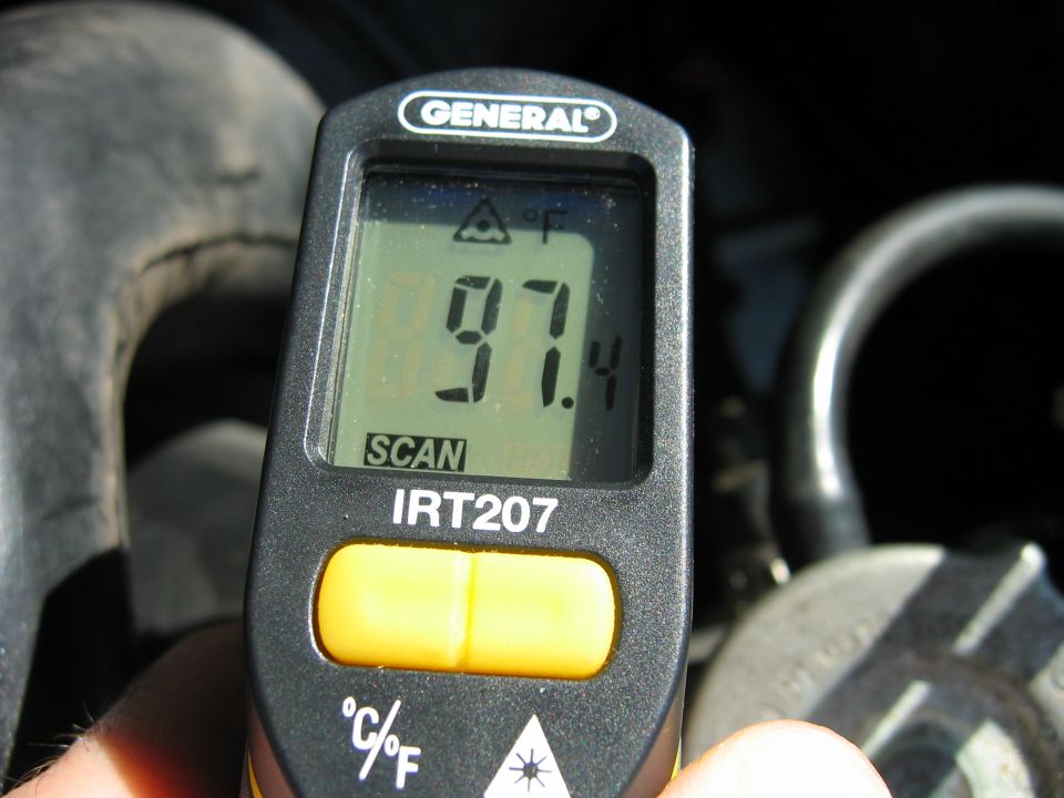 temp at the lower radiator hose