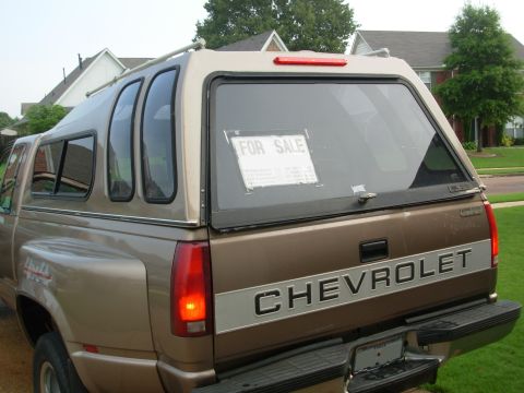 1997 Chevrolet Silverado 3500 - The camper's cargo lamp & CHMSL are wired directly to the original one on the back of the cab, and the connector above the cab's rear windo…