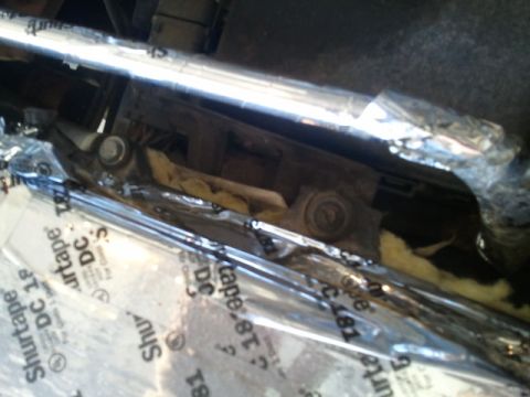 1995 Ford Bronco - The bottom of the box is wrapped in insulation, and here you can see the room for the bolt holes.