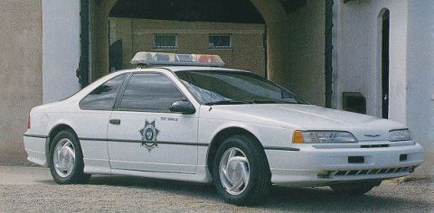 1991 Ford LTD Crown Victoria - This 1991 Ford Thunderbird was equipped as a police vehicle, a light bar and official markings.
