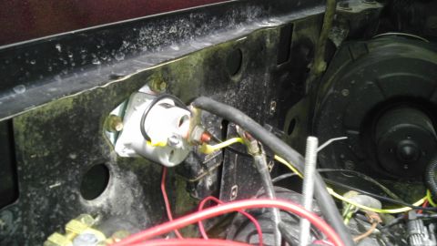 1989 Ford Bronco - Detail of an engine bay component, showing wiring and mounting hardware.