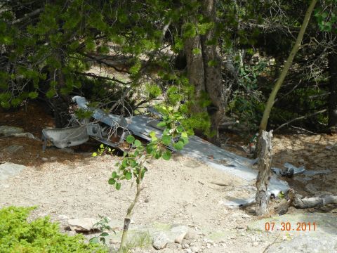 1996 Ford Bronco - Wreckage of an aircraft is visible in a wooded area, with a date stamp of 07.30.2011.