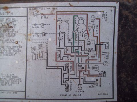 1985 Ford Bronco - 1985 351 5.8 HO vacuum diagram