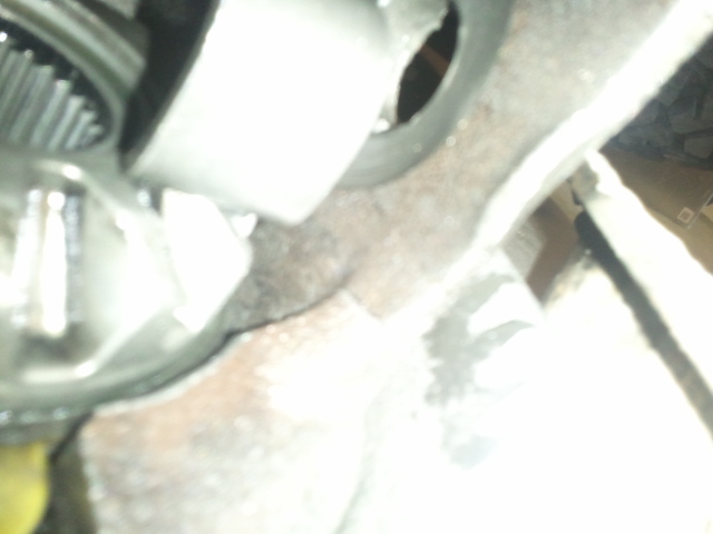 Close-up of a vehicle's differential housing and gears