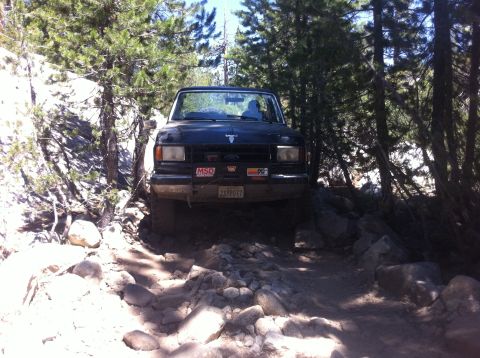 1990 Ford Bronco - This 1990 Ford Bronco navigates a challenging rocky trail.