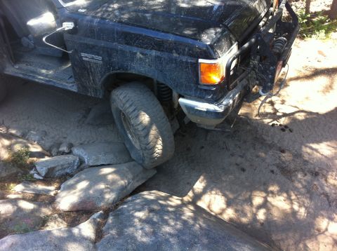1990 Ford Bronco - This 1990 Ford Bronco is shown navigating a rocky trail.