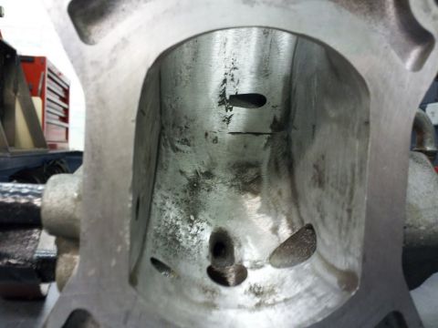 2000 Mercury Grand Marquis - Close-up view of the internal passages of an engine intake manifold.