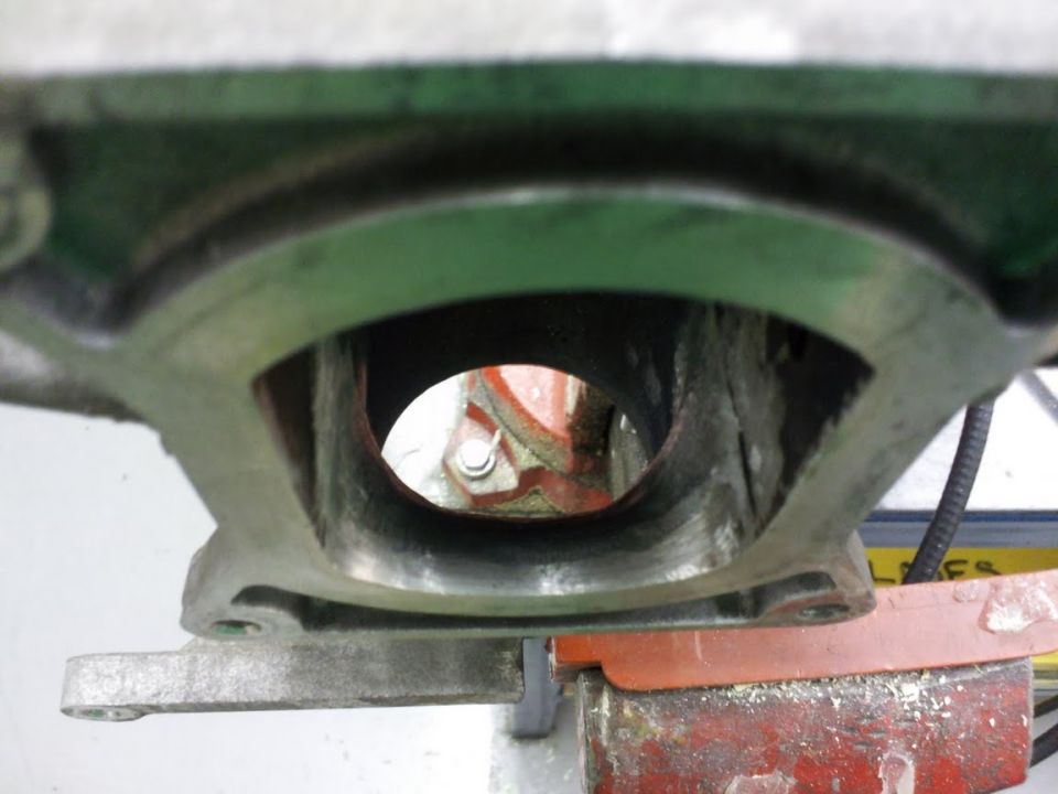 Engine intake manifold port viewed from inside