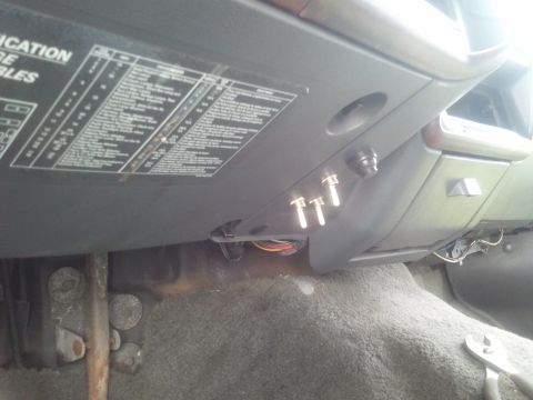 1989 Ford Bronco - Fuse box diagram and added switches visible in the interior of a 1989 Ford Bronco.