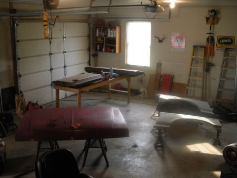 1987 Ford Bronco - the painting area in my garage.