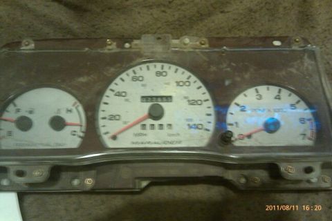 2000 Mercury Grand Marquis - Instrument cluster a speedometer up to 140 MPH, a tachometer, and a fuel gauge. The odometer reads 022855.