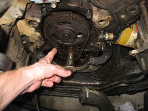 1994 Ford Bronco - Engine timing chain and gears are visible in this close-up view.