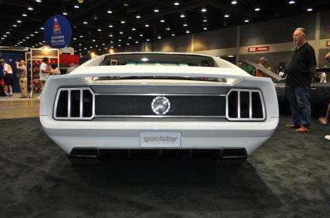 2007 Ford Mustang - Custom car rear view shows unique taillight design and a central emblem.