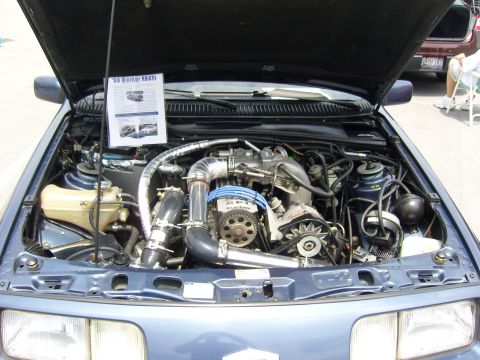 2007 Ford Mustang - 1986 Mercury XR4Ti engine bay a custom turbo setup and intercooler piping.