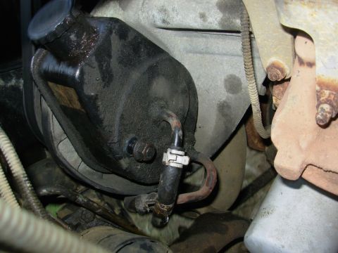 1983 Ford Bronco - The original return line is barely long enough. If the driver's engine mount is broken, this line will probably pull off, so check it. Addi…