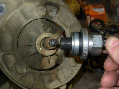 1983 Ford Bronco - This tool is much more reliable. Install the greased stud by hand, then stack the greased thrust bearing between the washers on the tool's…