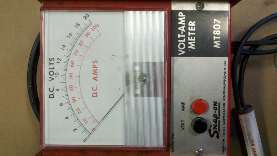 Snap-on MT807 Volt-Amp Meter with D.C. Volts and D.C. Amps gauges