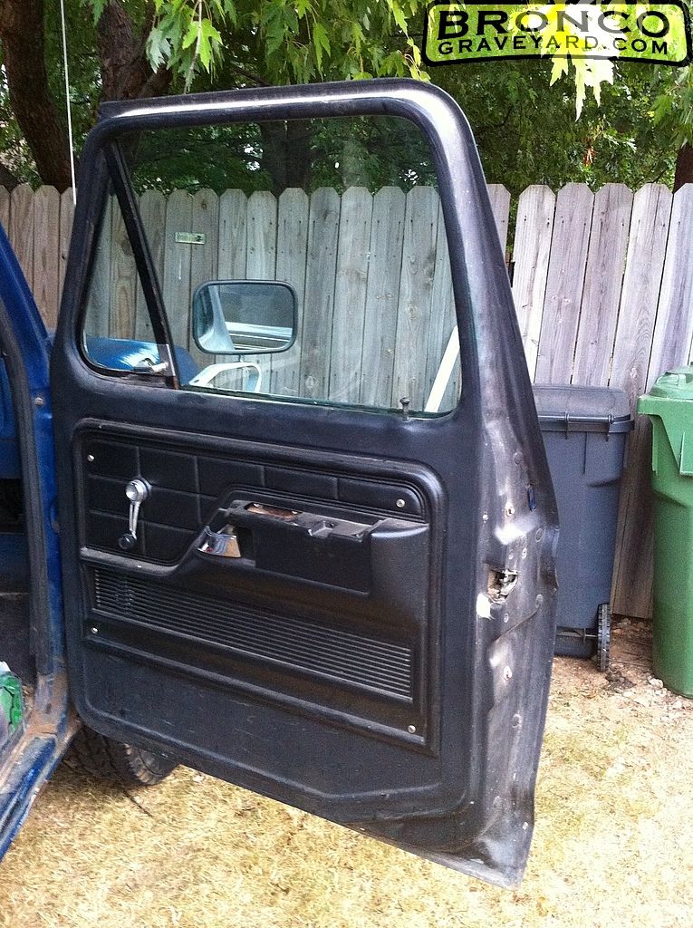 1978 Ford Bronco door, black interior panel, side view