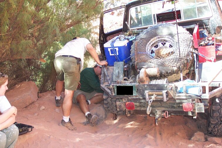 Mike broke a 60 rear shaft on Cliffhanger