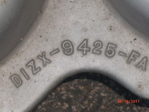 1972 Ford Ranchero - Close-up of a metal part showing stamped identification numbers.