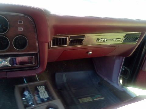 1979 Ford Ranchero - Interior view of a 1979 Ford Ranchero, highlighting the dashboard and 'Heritage Ranchero 500' trim.