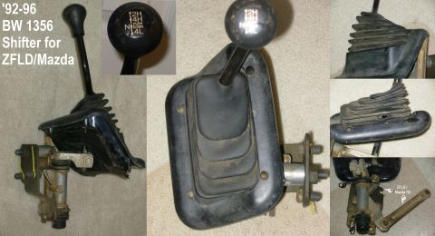 1983 Ford Bronco - T-case Shifter for '92-96 BW1356 with mounting plate & link bar for ZF or M5OD-R2 IF THE IMAGE IS TOO SMALL, click it. Small boots are crac…