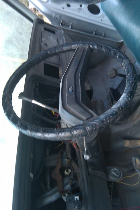 1978 Ford Bronco - Interior view of a 1978 Ford Bronco, focusing on the dashboard and steering wheel.