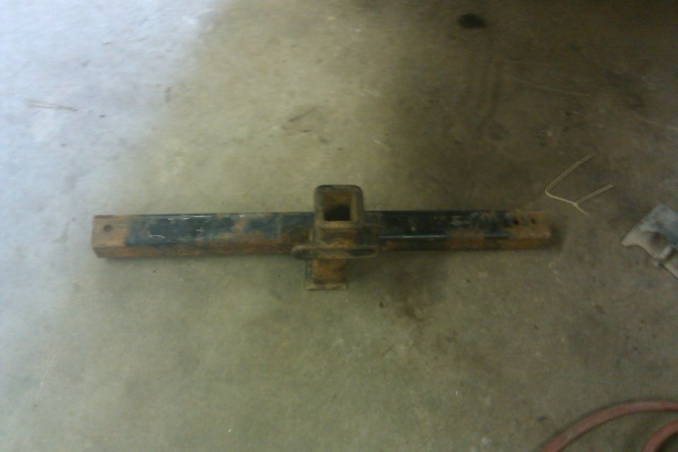 Rusted trailer hitch receiver part