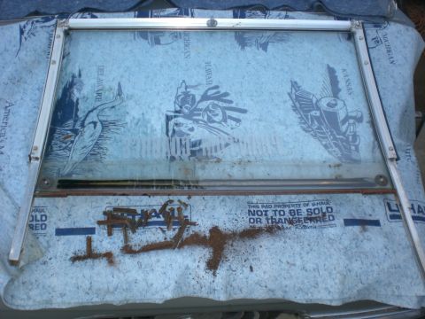 1972 Cadillac Fleetwood - The window and frame removed as one. The window track is bolted to the frame