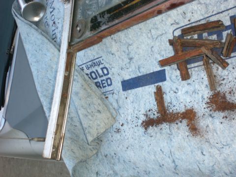 1972 Cadillac Fleetwood - The window track will need to be unbolted from the frame. Probably drilled as it has 40 years of rust in the threads. And the brackets remo…