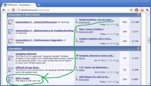 1993 Ford Taurus - A screenshot shows the SHOForum website, detailing discussion categories and classified ads.