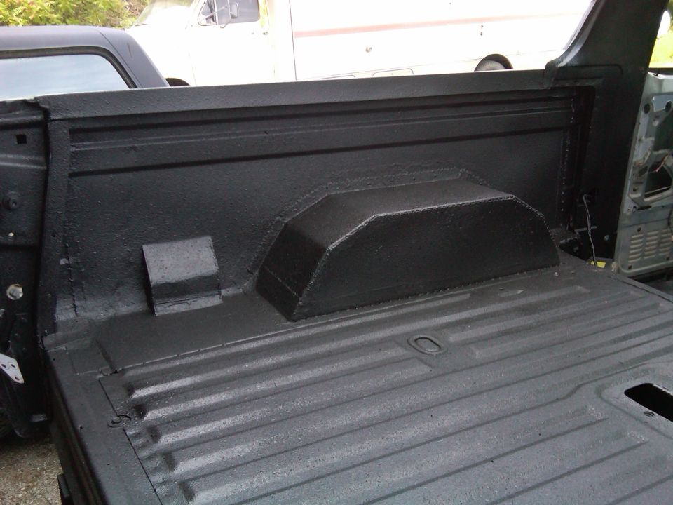 bedliner. notice custom made wheel wells