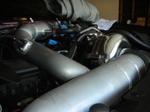 1992 Ford Crown Victoria - Custom engine components, including polished intake piping and a turbocharger, are visible in the engine bay.