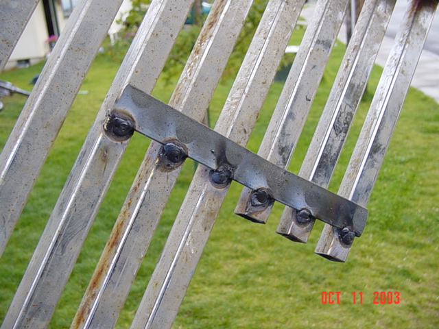 Dave welded this peice on ho hold the grille together after cutting it