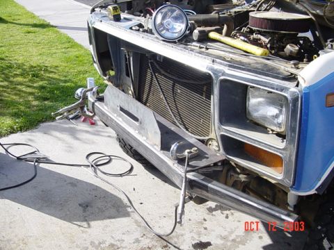 1989 Ford Bronco - Welding on the winch plate