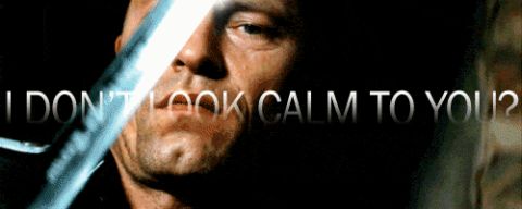 2000 Mercury Grand Marquis - A man's face is partially obscured by a bright light and text that reads "I DON'T LOOK CALM TO YOU?"