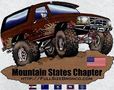 1996 Ford Bronco - Illustration of a lifted 1996 Ford Bronco with off-road modifications and mud splatter.
