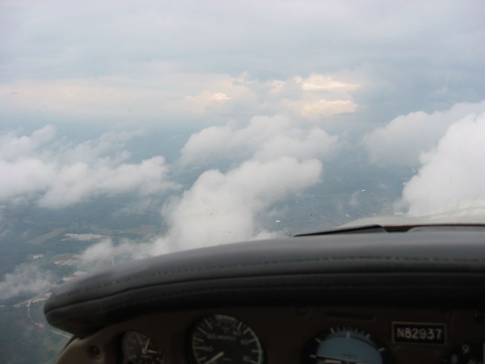 One of the few clear spots, mostly IFR there and back...