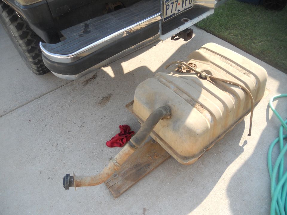 Fuel tank removed from a 1991 Ford Bronco