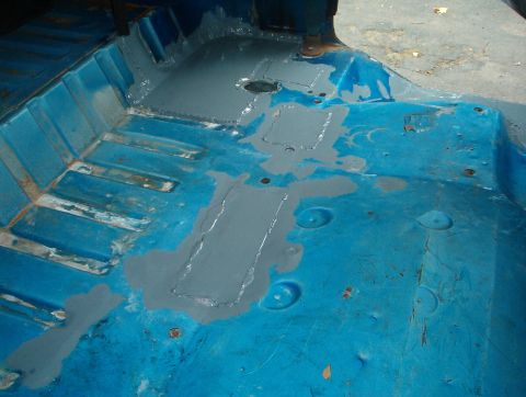 1978 Ford Bronco - Behind the drivers seat where I replaced pieces of the floor and painted it with POR-15.