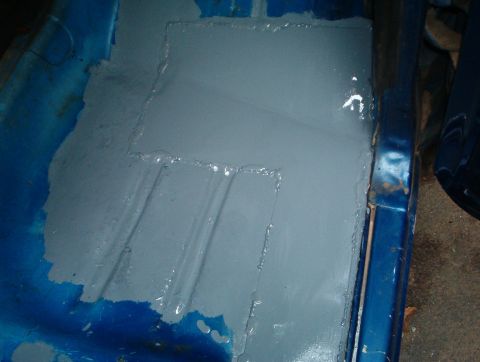 1978 Ford Bronco - Pass side floor pan with POR-15.