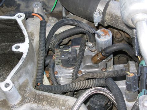 1997 Chevrolet Silverado 3500 - My real goal is the PMD (FSD) on the other (driver's) side of the Injection Pump (IP), barely visible above the pink heat-transfer gasket.…